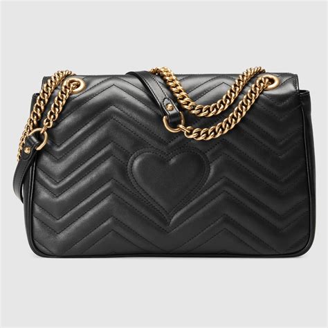 black gucci purse with a heart|black gucci purse used.